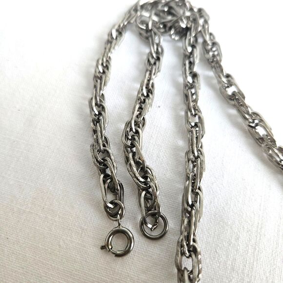 VTG LUCIEN PICCARD Silver Statement Necklace Large - Picture 7 of 11